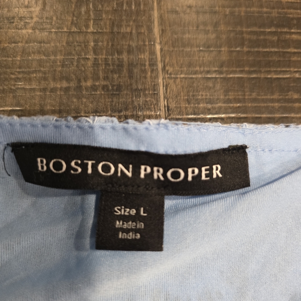 Boston Proper Sky Blue Lace Top - Picture 7 of 8